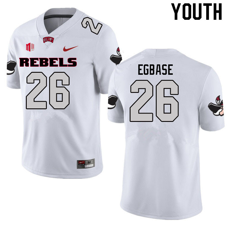 Youth #26 Ose Egbase UNLV Rebels College Football Jerseys Sale-White - Click Image to Close